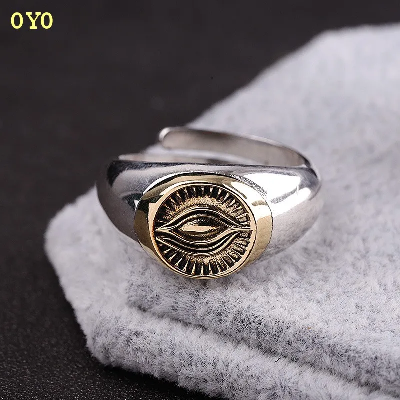 

100%S925 pure silver ornaments eye of the omniscient god male and female fashion and personality type opening ring