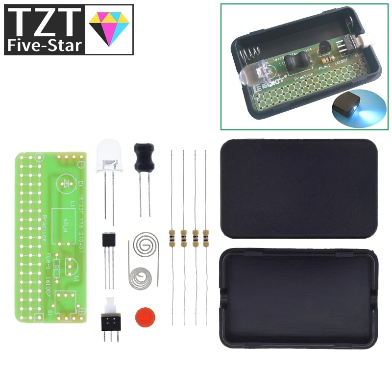 TZT 1/3PCS Großhandelspreis 1 Set FLA-1 Einfaches Taschenlampen-Kit DIY-Modul 1,5V 55x35x11,5mm Präzise für DIY-Kits – Detail 10