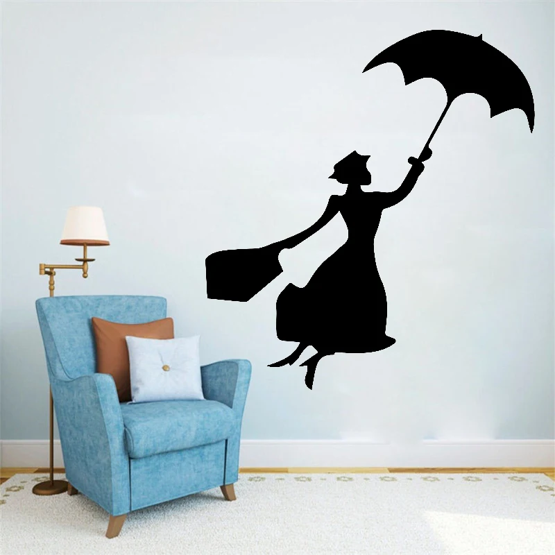 

Stylish Lady Wall Sticker Umbrella Beautiful Woman Vinyl Wall Decals Living Room Art Home Decor Girl Women Rooms Decal Mural