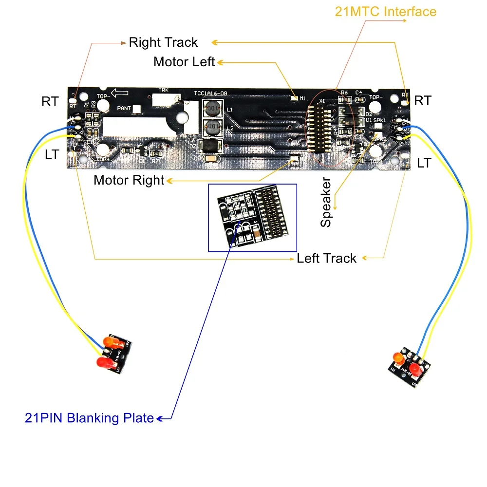 21MTC 21PIN Adaptor PCB Board Convert Base Board Digitization Analog Model Railway Train to DCC Support Use for Sound Decoders