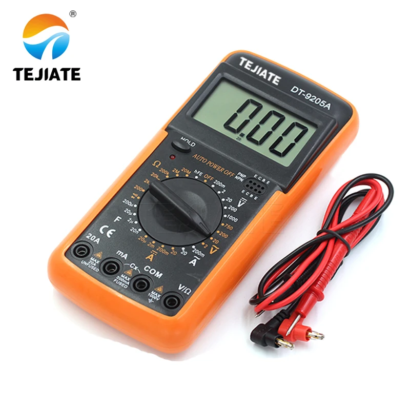 1PCS TEJIATE DT-9205A Ammeter Anti Burning Digital Meter Electrical Multimeter High Precision Automatic Home Maintenance Tool