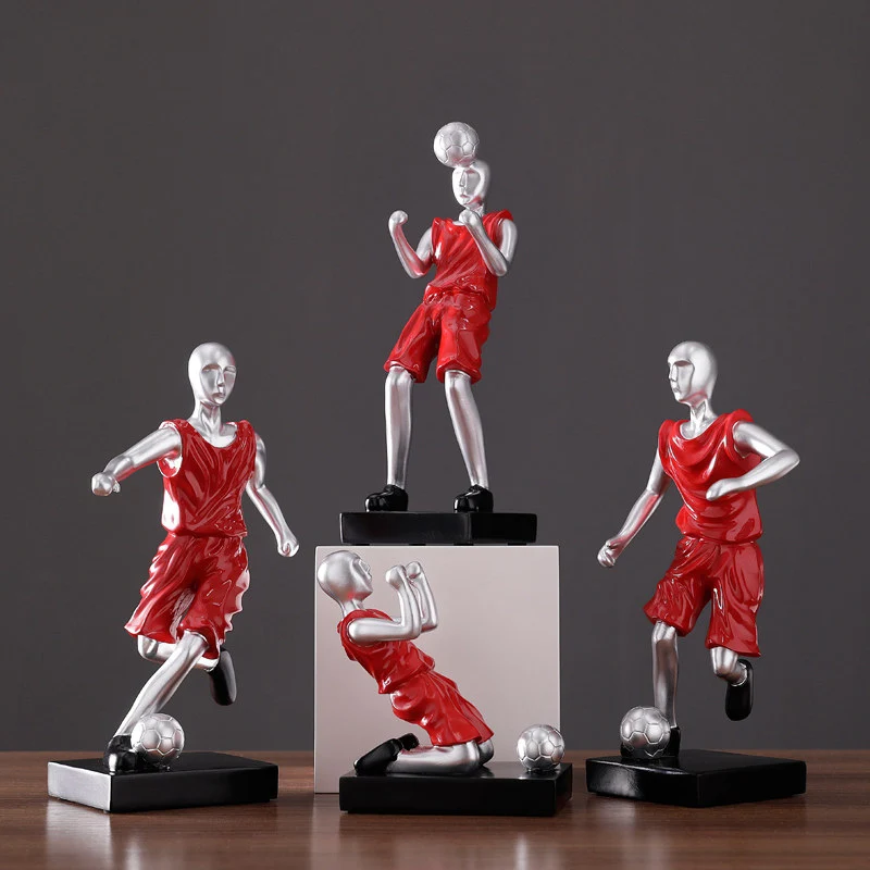 

Simple Modern Resin Football Athlete Sculpture Decoration Home Livingroom Table Statue Ornaments Office Desktop Figurines Crafts