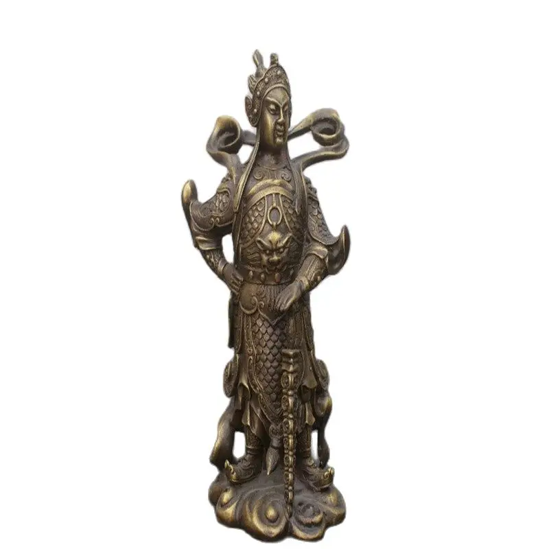 Chinese Old Bronzes God Of Heaven Wei Tuo Copper Statue