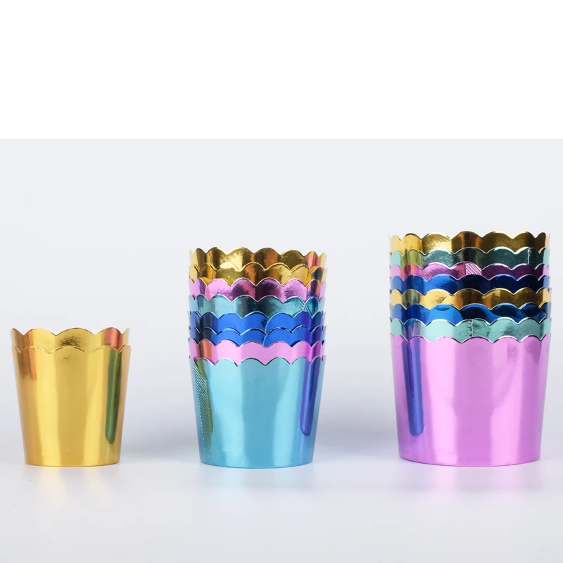 50pcs Gorgeous big foil Cupcake paper Holders wedding decorations Wrapper Wraps cake box Muffin Paper Holders