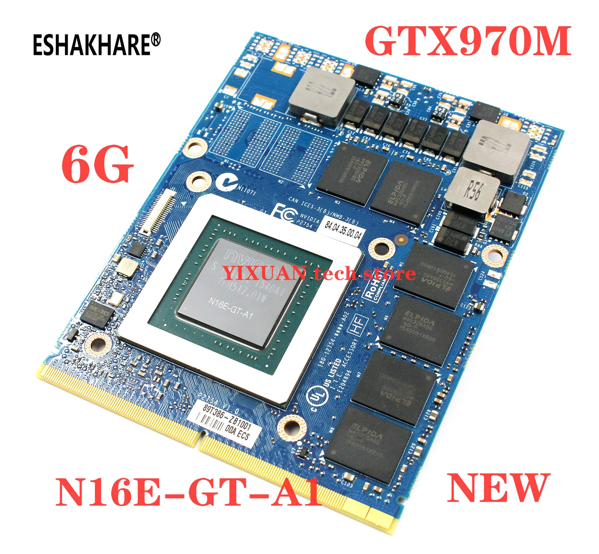 Gtx 970m Gtx970m N16e-gt-a1 Ddr5 6gb Placa de Vídeo para Dell M17x M18x r2 r3 r5 para Msi 16f3 16f4 1762 1763 100 Trabalho de Teste