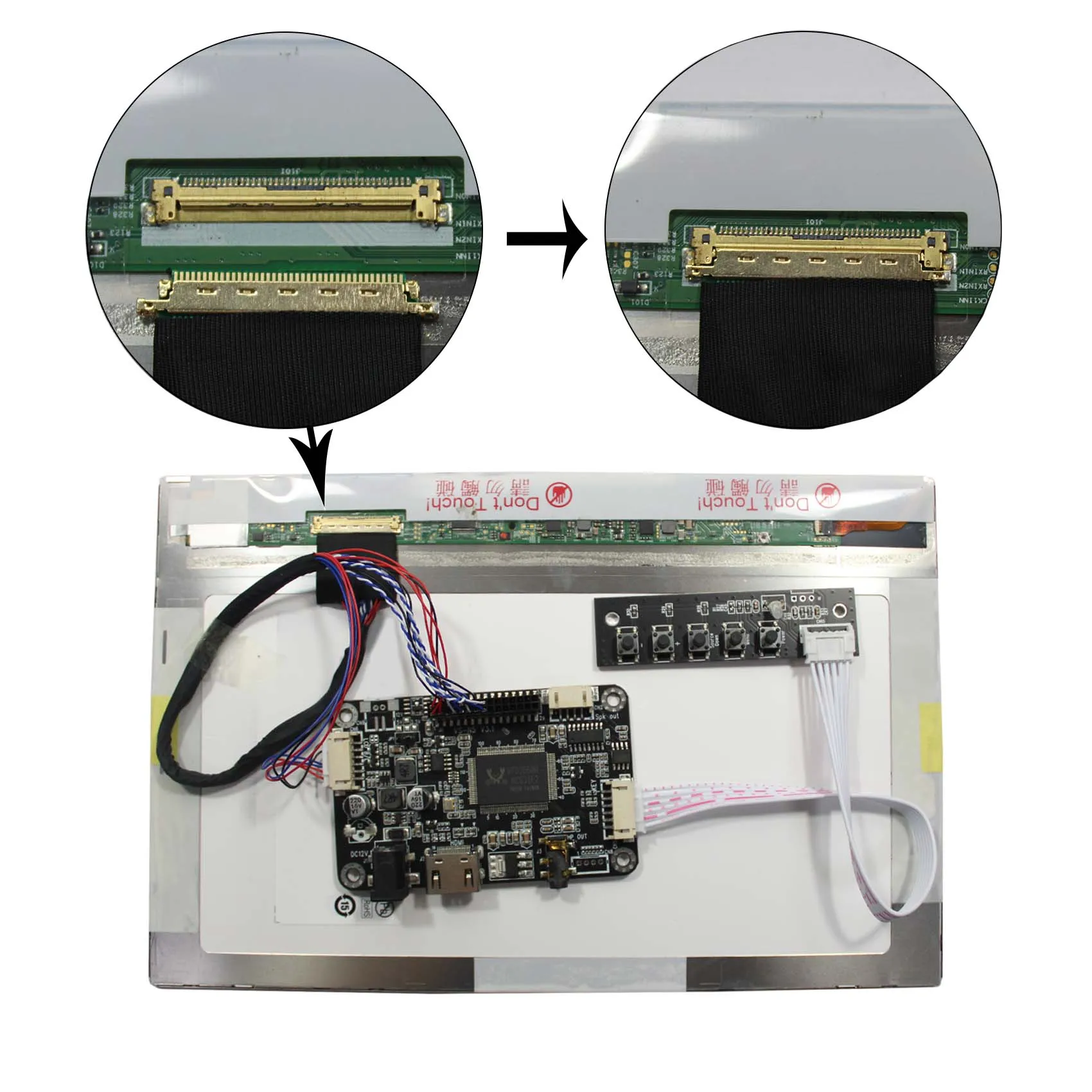 10.1inch B101EW05 1280X800 IPS LCD Screen Contrast Ratio 1300:1 display with HD-MI LCD Controller Board