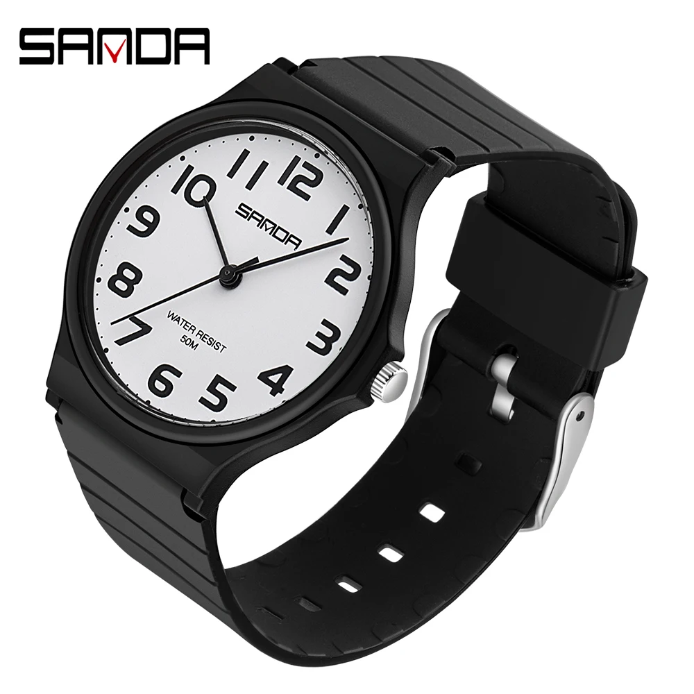 Fashion Sanda Brand Waterproof Simple Watches Women Student Unisex Watch Ladies Clock Female Relogio Feminino Reloj Mujer