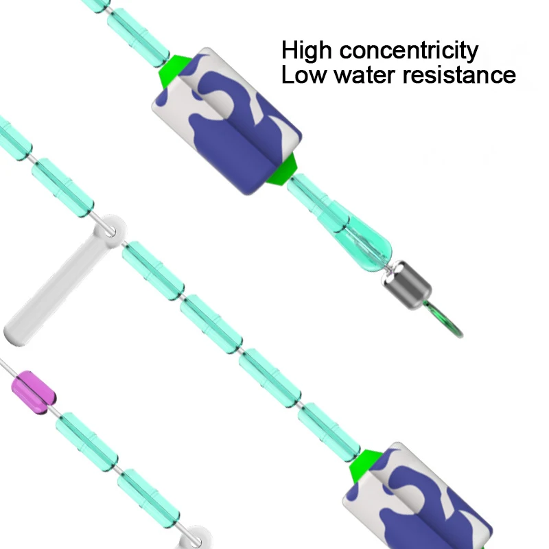 Cristallo trasparente verde 7 + 2 Silicone Shadowless Bean Anti-collisione Space Bean Bulk Line Group Fishing Gear piccoli accessori