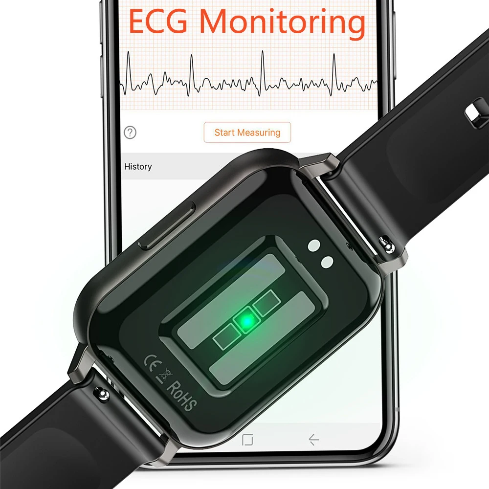 2020 Nieuwe Ecg Slimme Horloge Mannen Hd Groot Scherm 24 Uur Hartslag Monitoring IP68 Waterdichte Vrouwen Smartwatch Voor Android ios