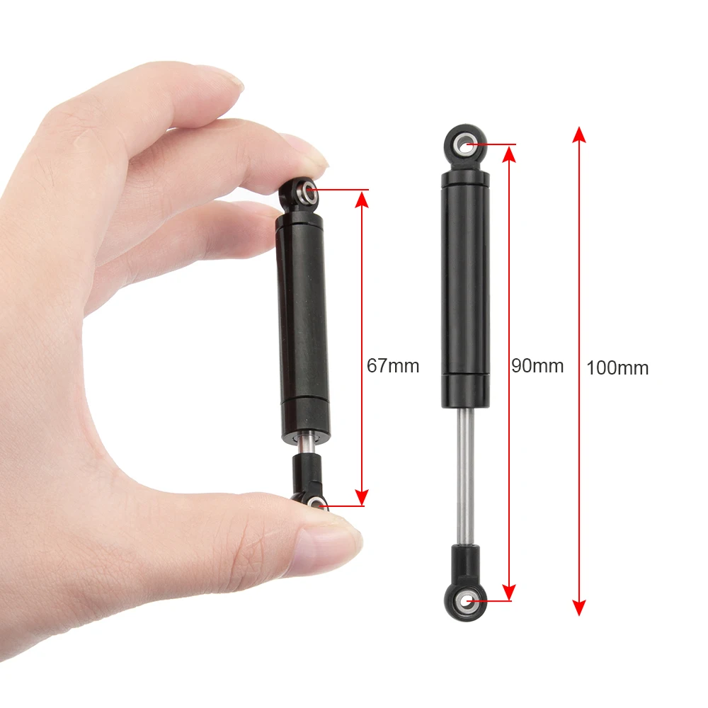 YEAHRUN 4pcs 80/90/100/110/120mm Aluminum Alloy Climbing Car Shock Absorber Springs Set for SCX10 TF2 RC Rock Crawlers Accessory