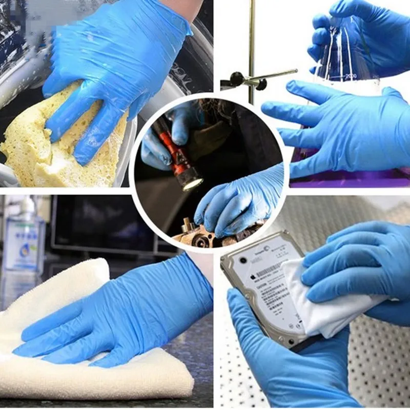 10Pcs Disposable Nitrile Gloves Protect Cleaning Gloves Food Grade Gloves for Home Food Laboratory Powder Free XL Size