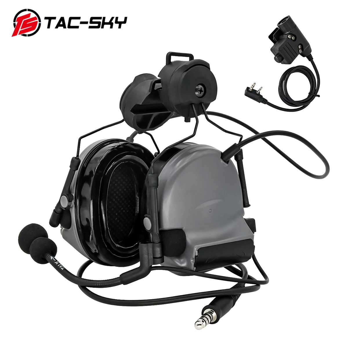 TAC-SKY COMTA II Helmet Holder Silicone Earmuffs Noise Reduction Pickup Tactical Headset And Walkie-Talkie PTT Adapter U94PTT