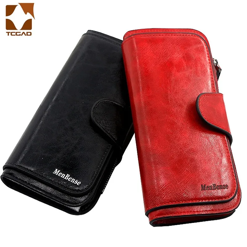 Women's wallet made of leather Wallets Three fold VINTAGE Womens purses mobile phone Purse Female Coin Purse Carteira Feminina