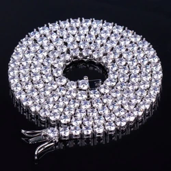 TOPGRILLZ 3mm-10mm  Iced Out Bling AAA Zircon 1 Row Tennis Chain Necklace Men Hip Hop Jewelry Gold Silver Color Charms