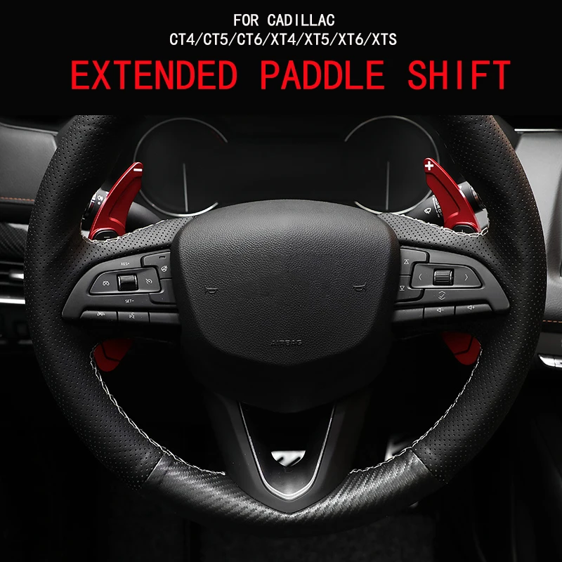 Zinc Alloy Car Wheel Shift Paddles Trim Sticker Lengthen For Cadillac XT4 XT6 CT6 CT4 CT5 XTS Auto Interior Accessories