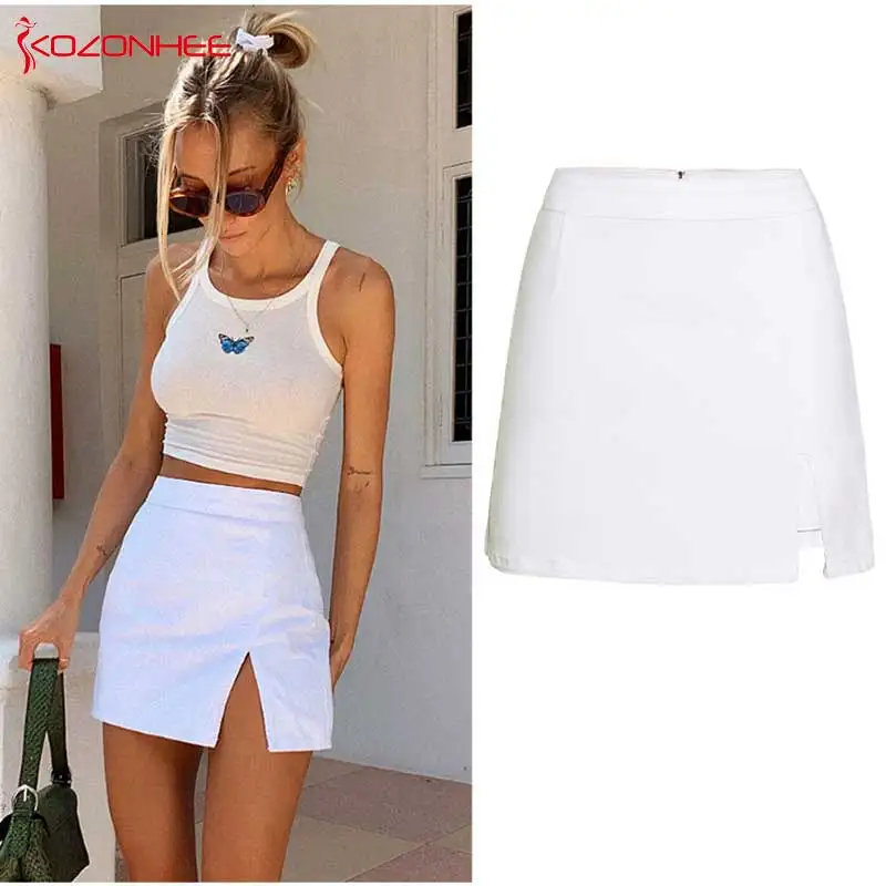 Fashion ultrashort Stretch Denim Skirts elasticity Sexy Split A-Line Women Skirt for Female  #26