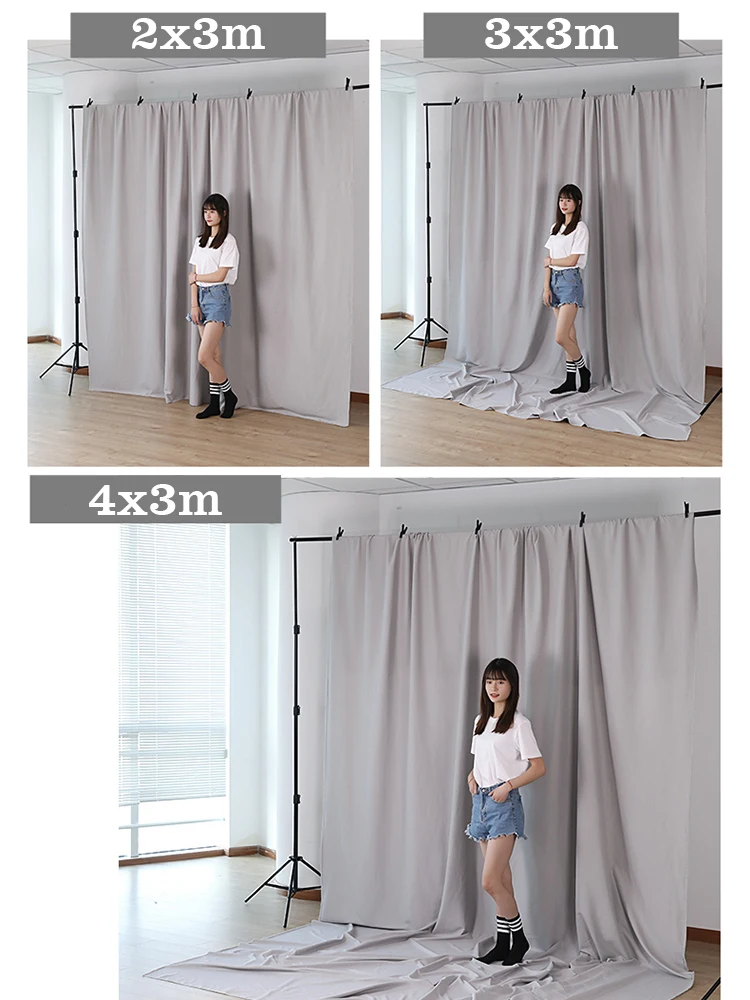 Thicken 95g/m2 Photography Backdrops Cloth White Grey Background Screen Life Photoshoot Fotos Live Broadcast Fotografia Curtain