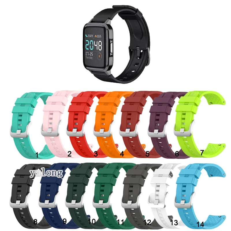 Pulseira de relógio de silicone macia de 20mm, pulseira para haylou ls02 ls01, relógio inteligente, pulseira colorida para solar ls05