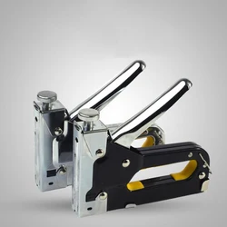 Heavy Duty Manual Stapler Nail Gun with 600 Staples, Woodworking Staple Gun for Decoration, Carpentry and Furniture, 3 in 1