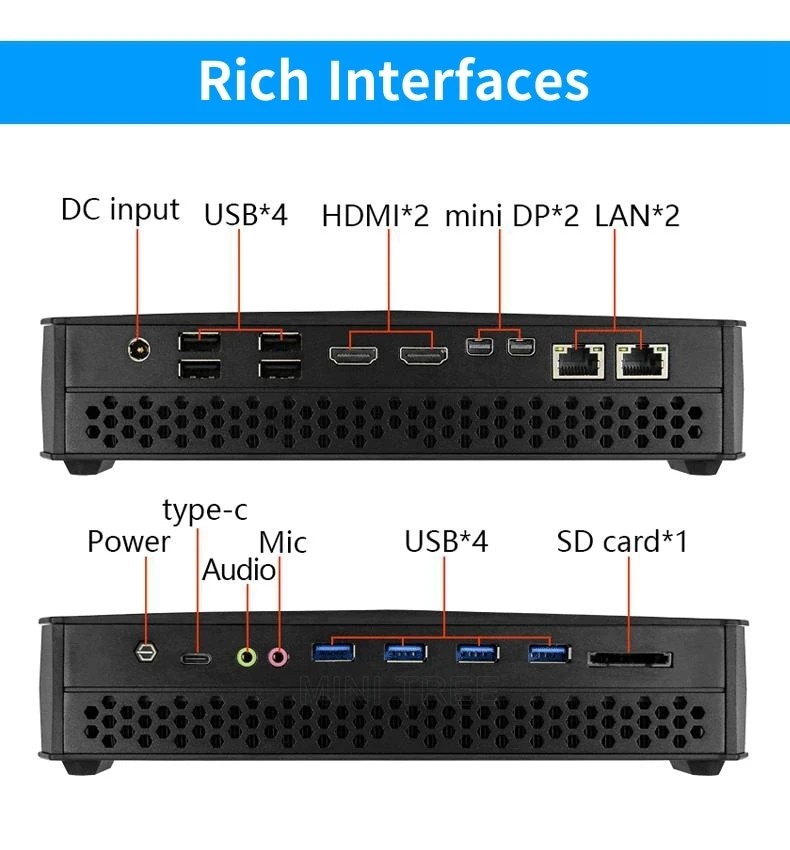 Intel NUC PC Core i5 8305G i7 8709G 8809G Windows11 3*HD-MI 1*Type-C 2*DDR4 2*NVME 4*4K Display Creative Design Gaming Computer