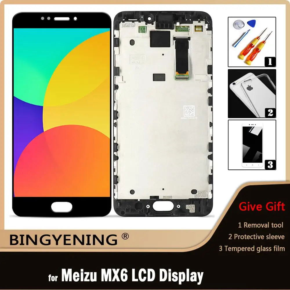 Original For Meizu MX6 LCD Display Screen Touch Digitizer Assembly For 5.5‘’ Meizu MX6 M685U M685C M685Q M685M Phone With Frame