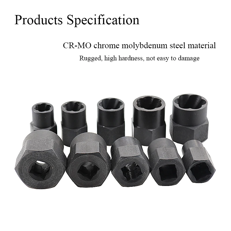 Damaged Bolt Nut Screw Extractor Socket Hex Nut Extractor Drill Bits Tool Set Socket Drill Bits Aluminum Box Disassembly Tool