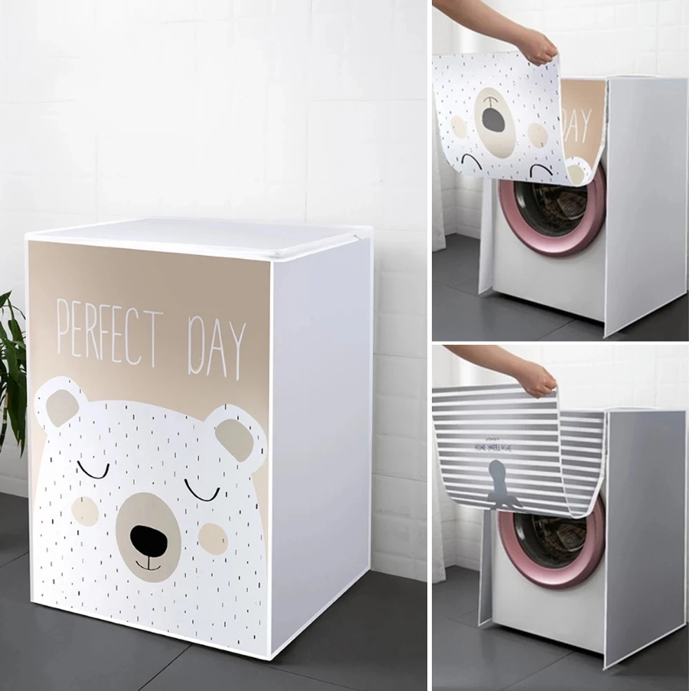 

Front Loading Washing Machine Cover for Drum PEVA Sunscreen Dust Proof Cover Protective Automatic Washing Machine Household