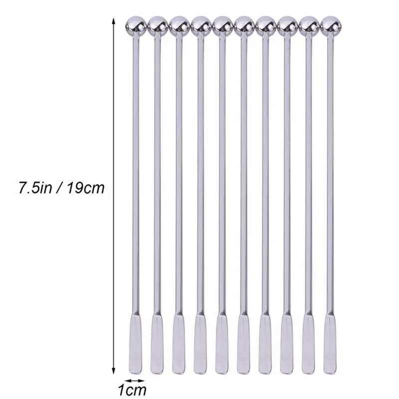 5Pcs 19cm Stainless Steel Creative Mixing Cocktail Stirrers Sticks for Wedding Party Bar Swizzle Drink Mixer Bar Muddler