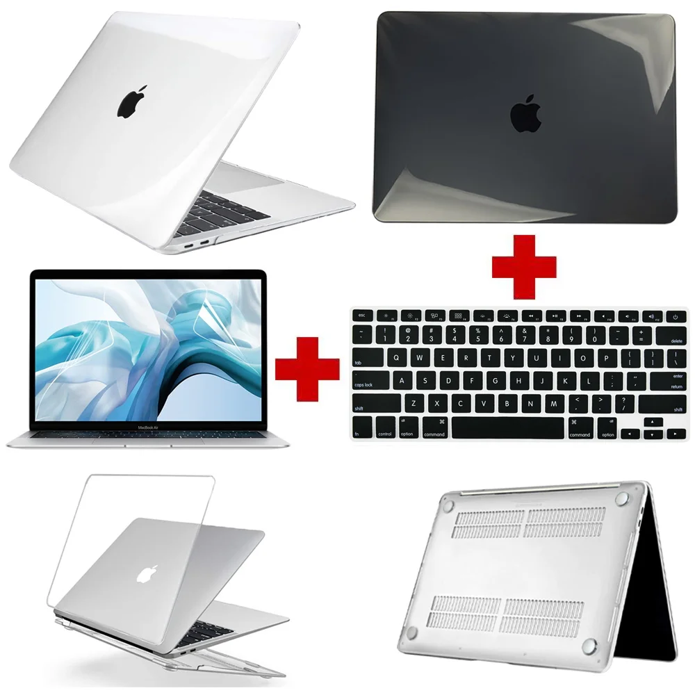 

Чехол для ноутбука Apple Macbook Air 13/11/MacBook Pro 13/16/15 дюймов, защитный чехол + защита экрана + чехол для клавиатуры