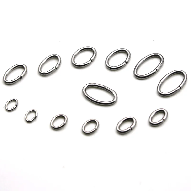 100pcs/Lot 4x5mm/5x8mm Stainless Steel Oval Jump Rings Open Split Ring Connectors for DIY Jewelry Making Supplies Wholesale