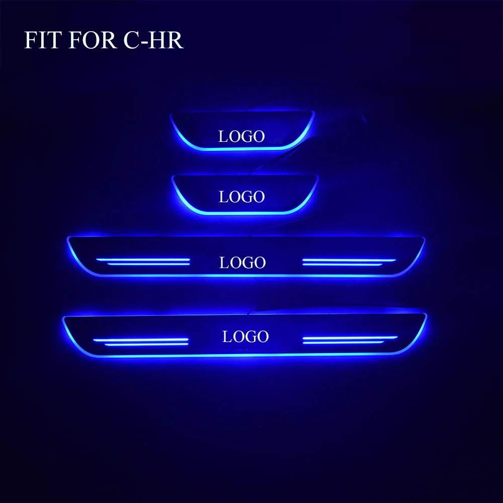 Fit C-HR CHR chr 2016-2020 Dynamic Animation Luminous luminated Car Led Scuff Plate Pedal Pad Doorsill Threshold Car Accessory