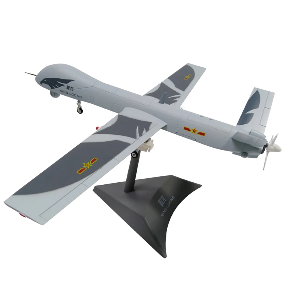 1/26 Wing Loong UAV Model Chinese Air Force Fighter Unmanned Reconnaissance Attack Air Vehicle for Collection Decoration