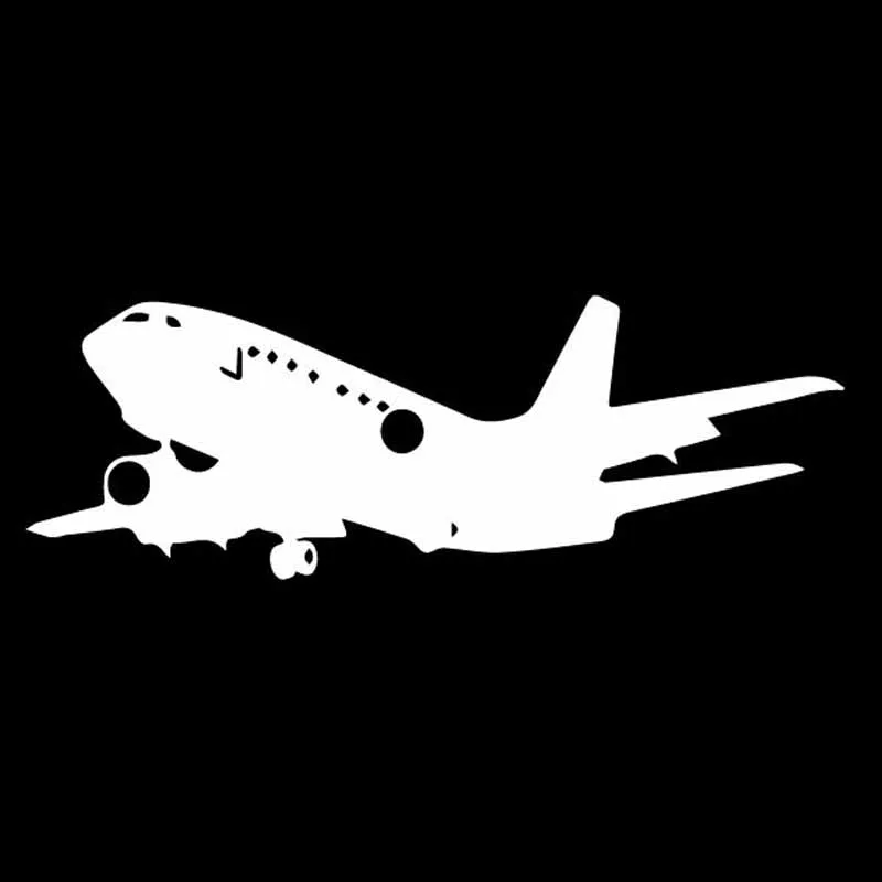 YJZT 15.4CM*5.4CM Cool Civil Aviation Aircraft Silhouette Vinyl Decal Delicate Car Sticker Black/Silver C27-1188