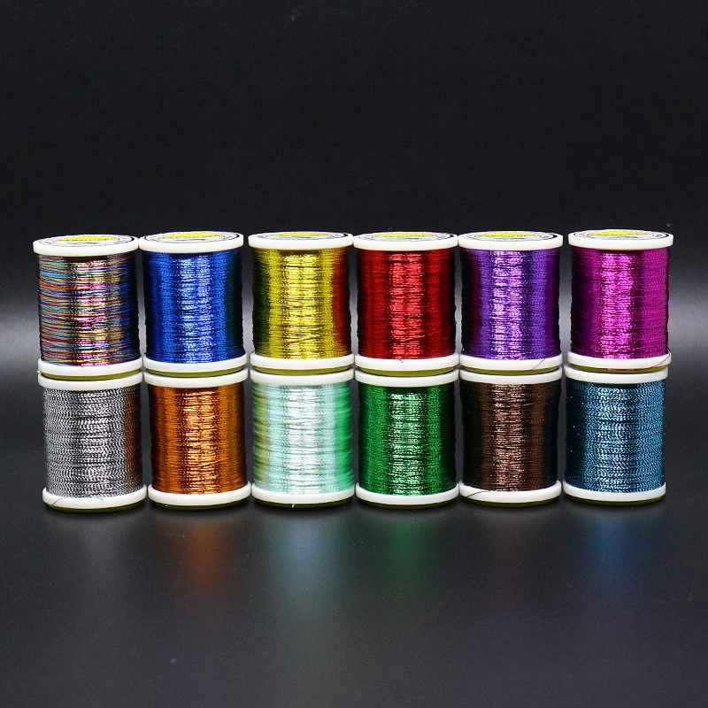 Royal Sissi 140 yards/spool 0.2mm metallic tinsel thread 12 optional colors micro rod wrapping repairing line jig hook binding