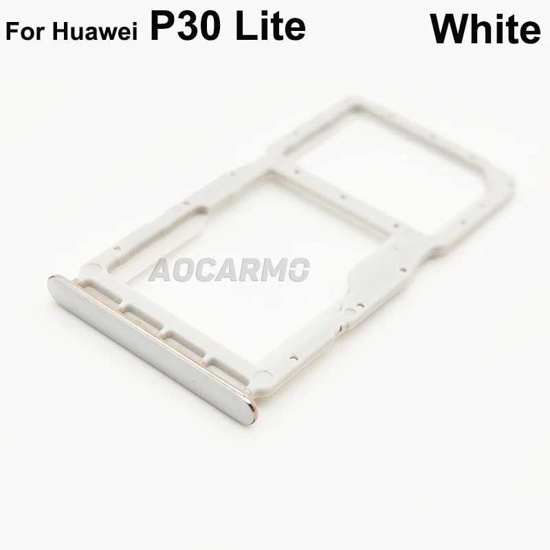 Aocarmo For Huawei P30 Lite  / Nova 4e SD MicroSD Holder Nano Sim Card Tray Replacement Part