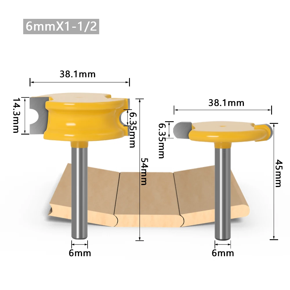 Imagem -05 - Tungstênio Milling Cutter Bits Ferramentas Shank Canoe Flauta e Bead Router Bit Grupo Cobalto Liga Madeira Tenon Carpintaria mm mm 12 mm