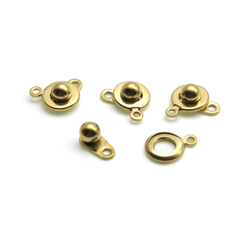 10pcs Stainless Steel Gold Plated Round Buttons Clasps Hooks for Necklace Bracelet Chain Connector DIY Jewelry Making Findings