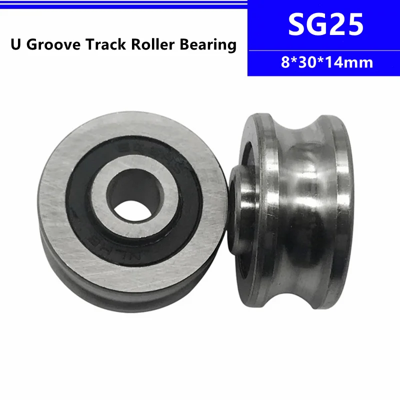 

10pcs/20pcs SG25 8*30*14mm U Groove Bearing Steel Pulley Track Guide Roller Ball Bearing wheel 8x30x14 mm high quality SG25-2RS