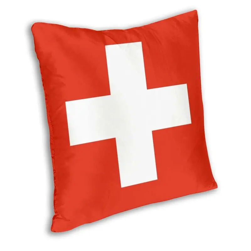 Swiss Switzerland Flag Cushion Cover 40x40cm Decoration Printing Throw Pillow for Car Double Side