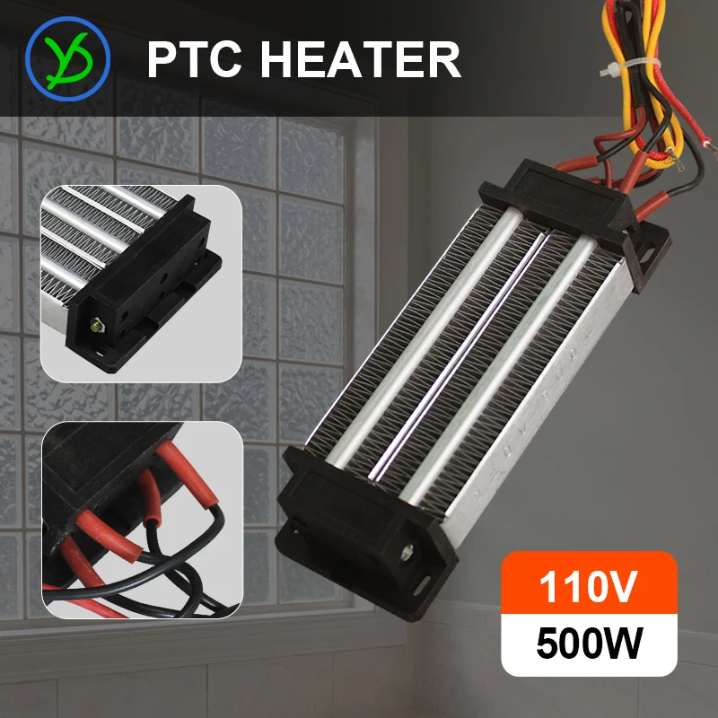 110V 500W AC DC Insulated Thermostatic PTC ceramic air heater PTC heating element Electric heater 96A2 140*50.5*26