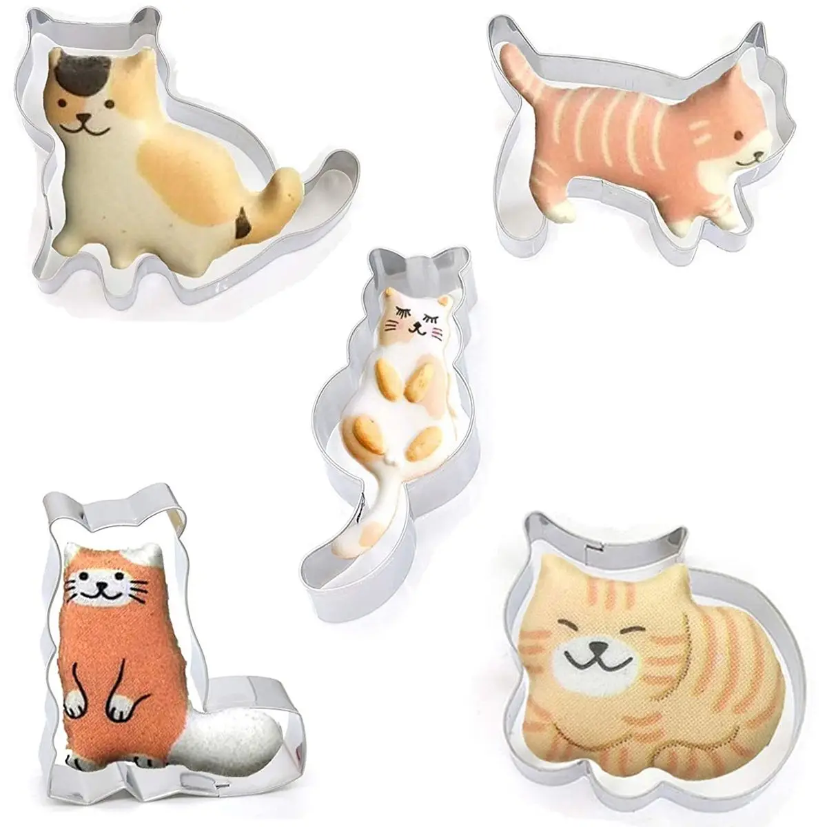 1Pc Cookie Cutters Moulds Stainless Steel Cute Animal Cat Shape Biscuit Mold DIY Fondant Pastry Decorating Baking Kitchen Tools