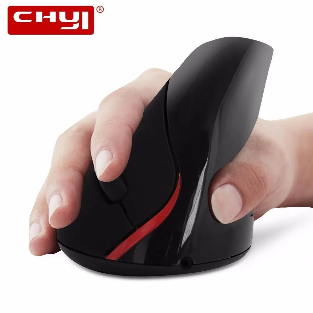 

CHYI Wireless Vertical Mouse 2.4G 1600DPI USB Mause with Built-in Rechargeable Lithium Battery Office PC Ergonomic Optical Mice