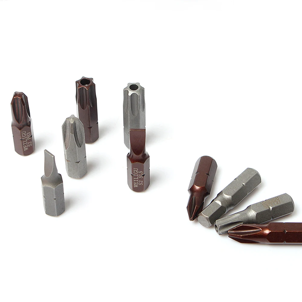 1/4 "6.35mm hex shank phillips/entalhado/hex/torx chave de fenda bit s2 liga aço chave de fenda elétrica bits para ferramentas elétricas