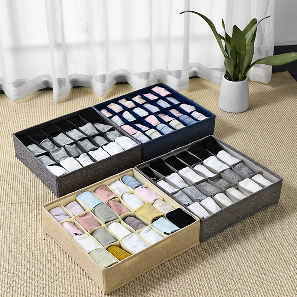 Non-woven Folding Washable Storage Box Dustproof PVC Cover Shoe Organizer Boxes For Boots Underwear Socks Organizers