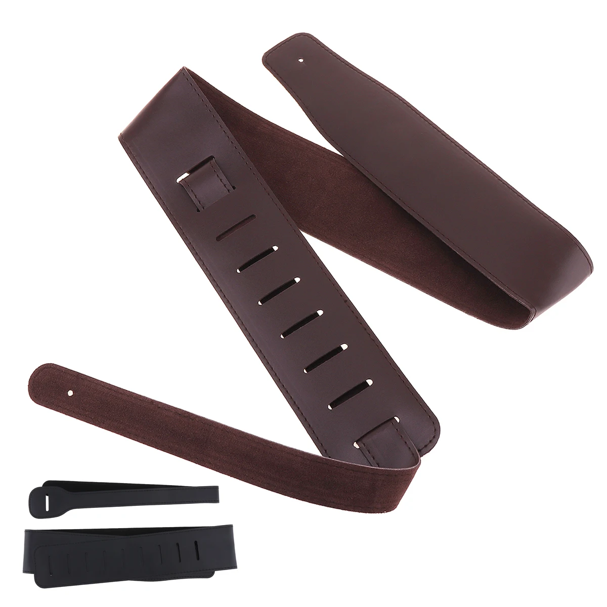 Correa de guitarra ajustable, cinturón de cuero PU, acústica, bajo eléctrico, accesorios de instrumentos musicales, 110-130cm de longitud