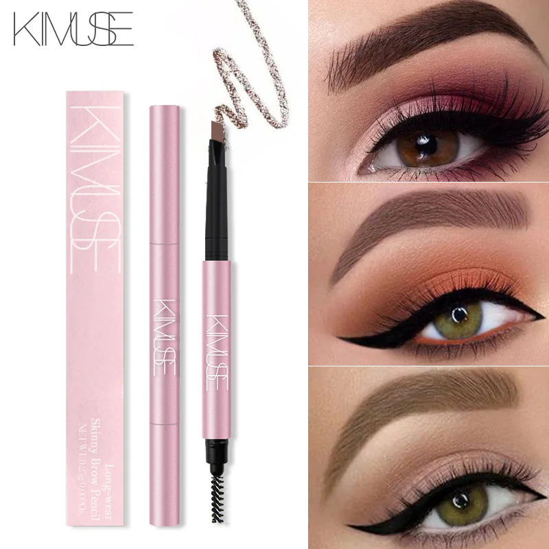 Kimuse Double Headed Natural Fog Sense Eyebrow Pencil Color Homogeneity Sweat-proof Not Easy To Makeup Removing Gift for Girl