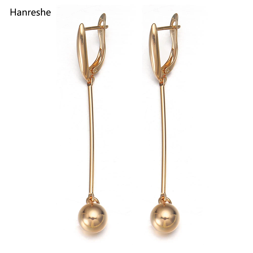 Hanreshe Best Round Drop Earrings Punk Jewelry Party Long Chain Earring Small Copper Round Pendant Romantic Earring Women Gift