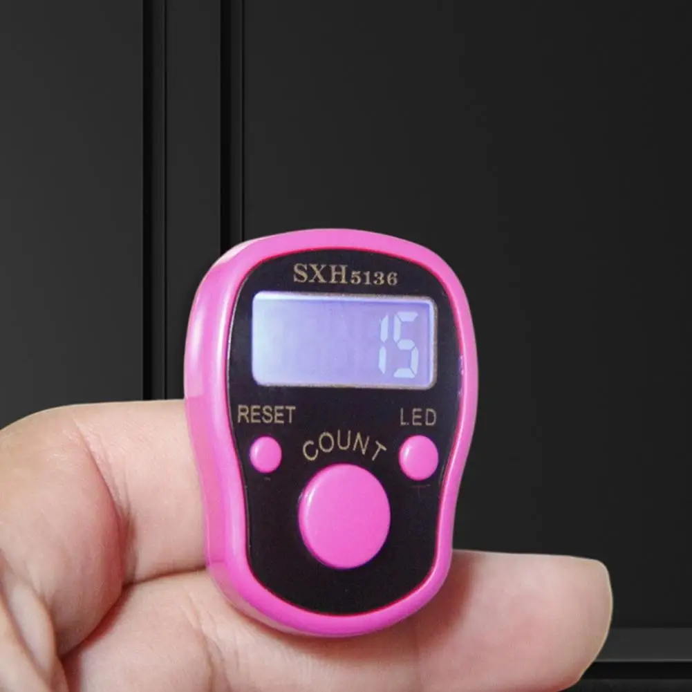 Random Color Finger Counter Plastic Easy to Carry Good Battery Powered Small 5 Digit Finger Tally Counter