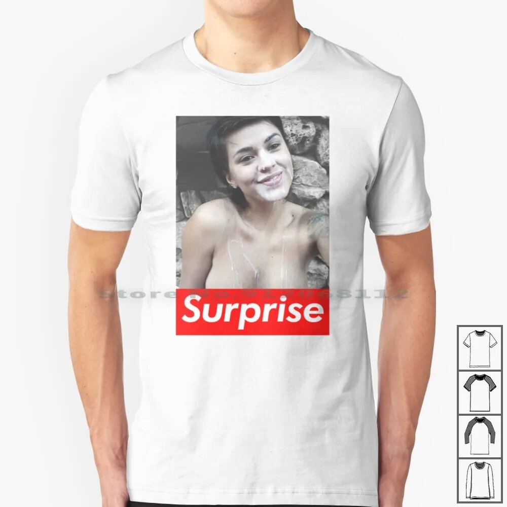 Surprise On The Beauty Face 100% Cotton T Shirt Beauty Beautiful Sexy Womens Girls Lady Xxx Stoya Vic Model Valentine Love