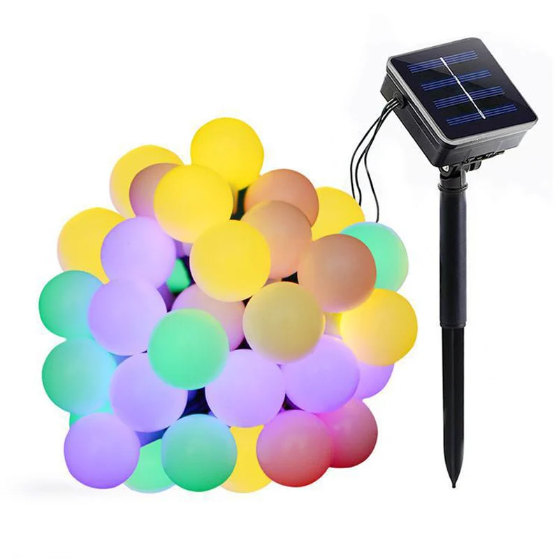 Solar Panel Fairy Light 10M Garland LED Ball String Light Christmas Bulb Fairy String Lights for Home Wedding Party Decoration